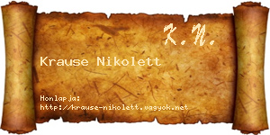 Krause Nikolett névjegykártya